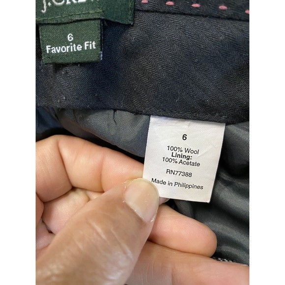 Vintage J. Crew Favorite Fit Wool Herringbone Gray Dress Pants Size 6 -Lined - Picture 14 of 14
